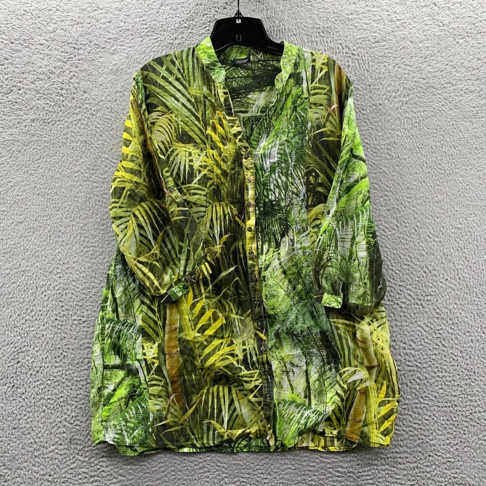 MONARI Blouse Womens Size 12 CAN / 14 GB Top Floral Cotton Silk**